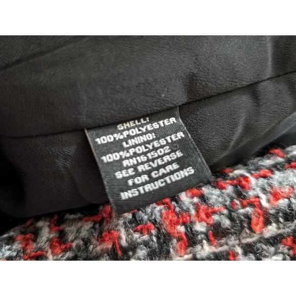 J. Peterman Jacket Black Colorful Tweed Double Breasted Blazer Misses Size 12 - Picture 7 of 8